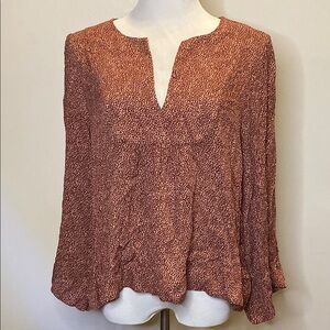 UpWest Brown Relaxed Ruffled Blouse